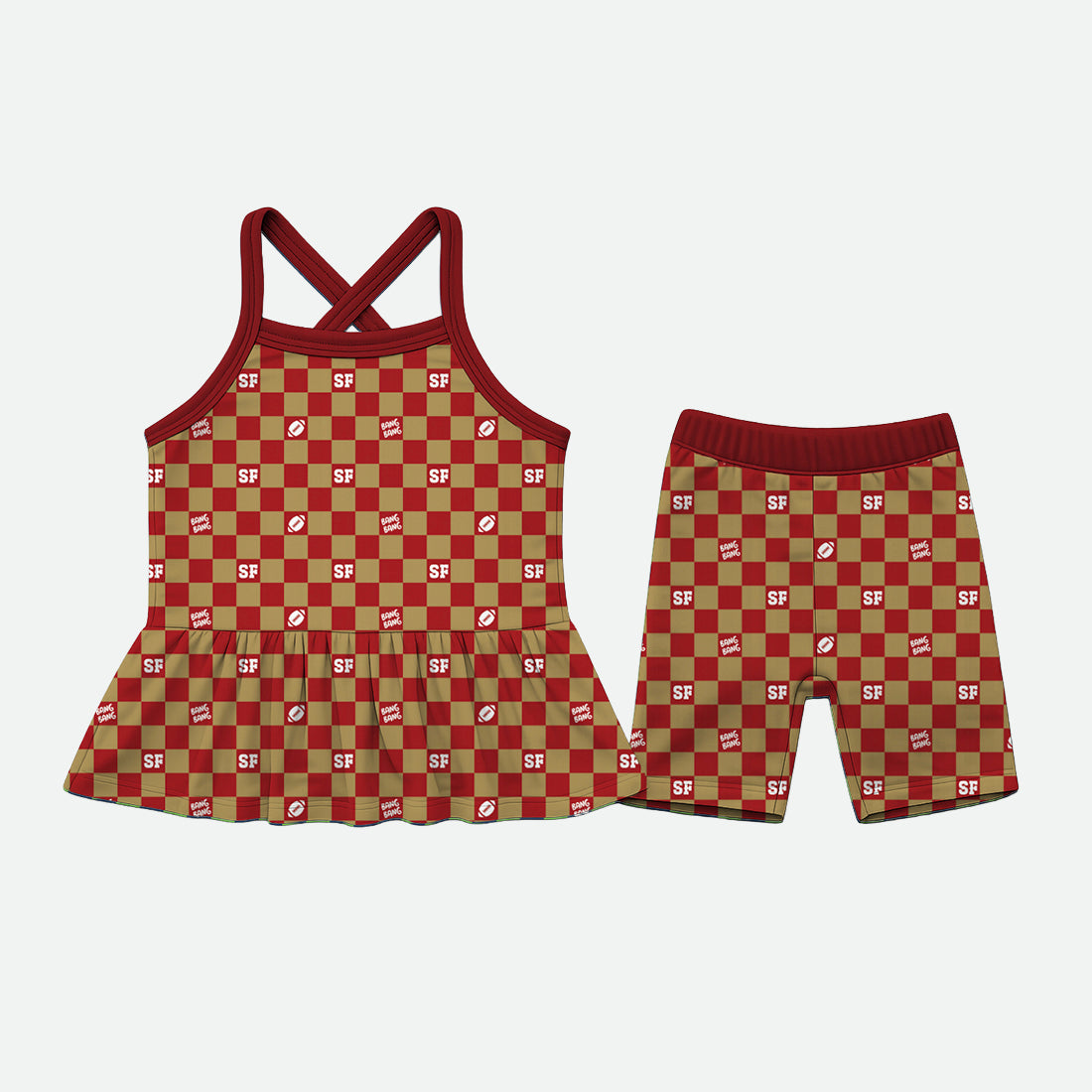 Checkered Niner - 2pc Twirl Tank Set - PREORDER