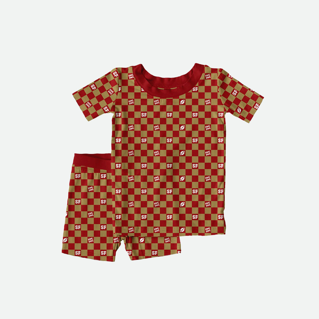 Checkered Niner - 2pc Short Sleeve Pajamas - PREORDER