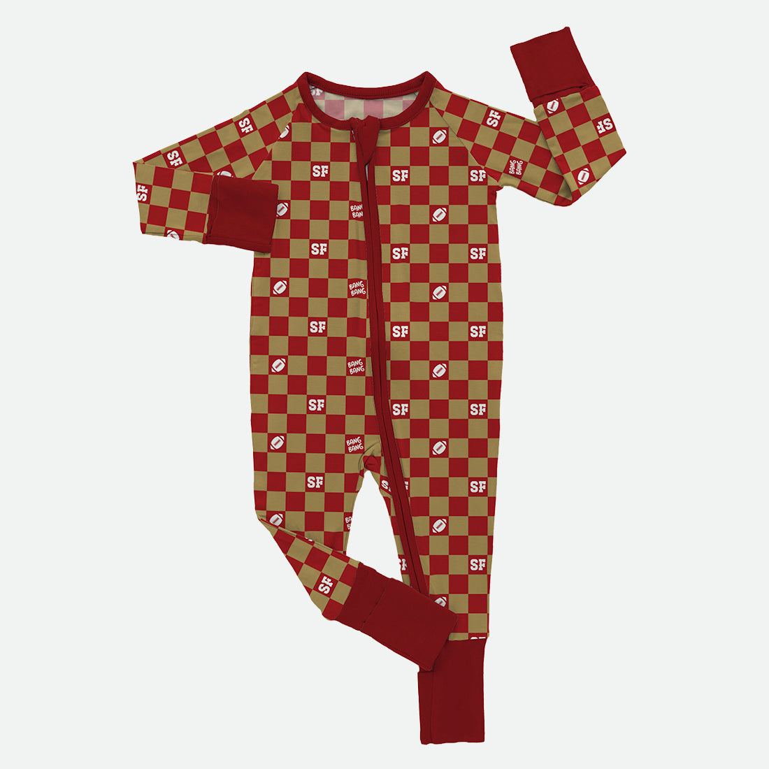 Checkered Niner - Zippy Romper - PREORDER